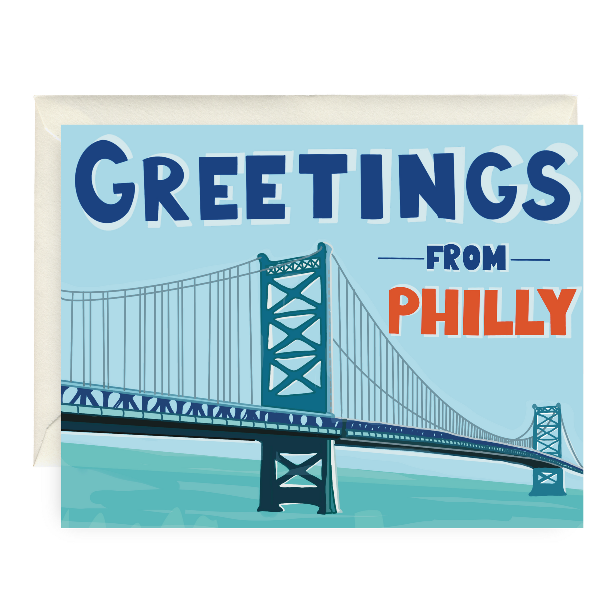 Greetings From Philly Ben Franklin Bridge Card