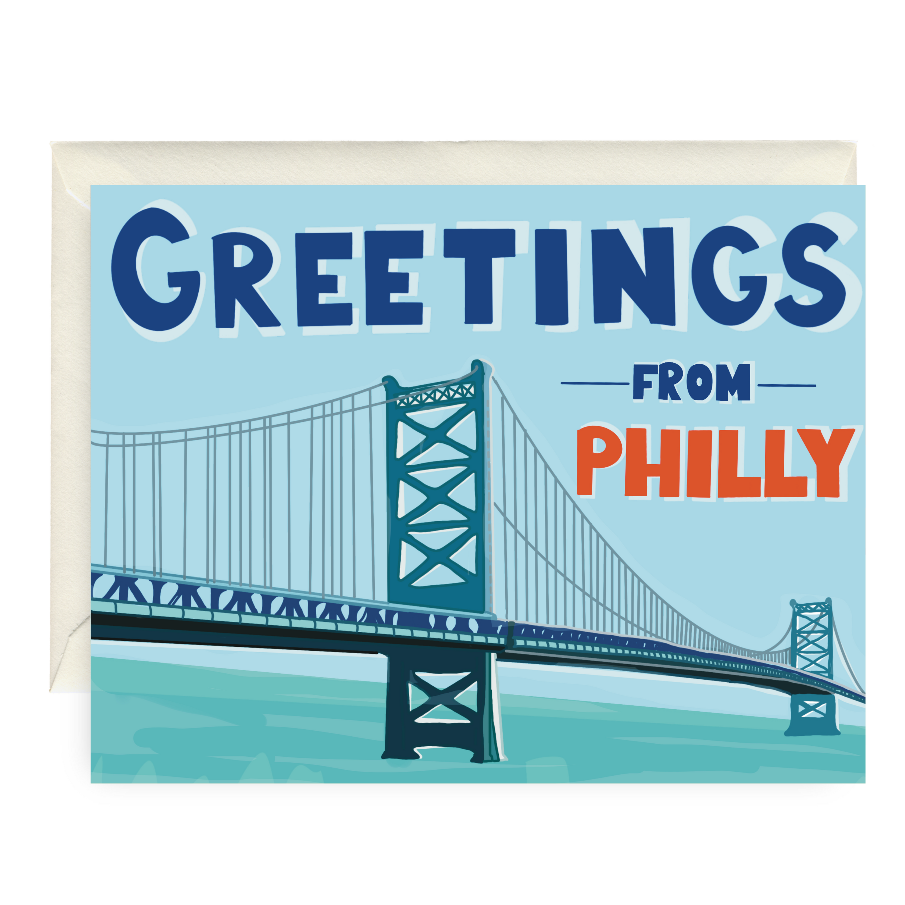 Greetings From Philly Ben Franklin Bridge Card